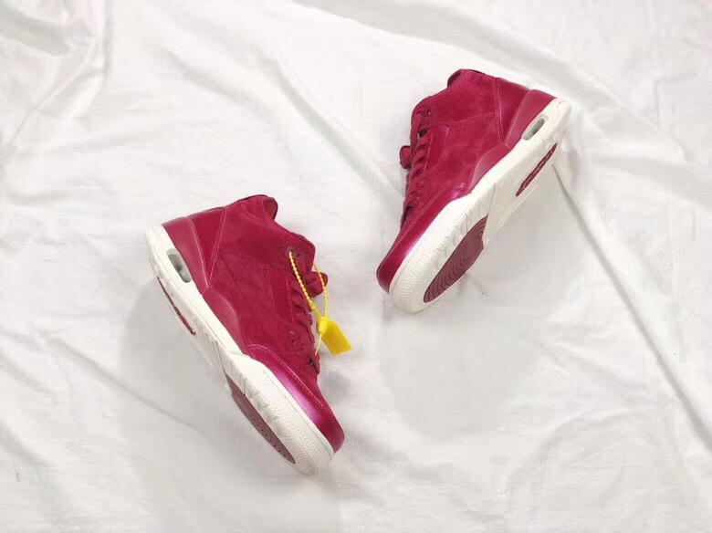 Air Jordan 3 Rose Gold Wine Red Shoes - Click Image to Close